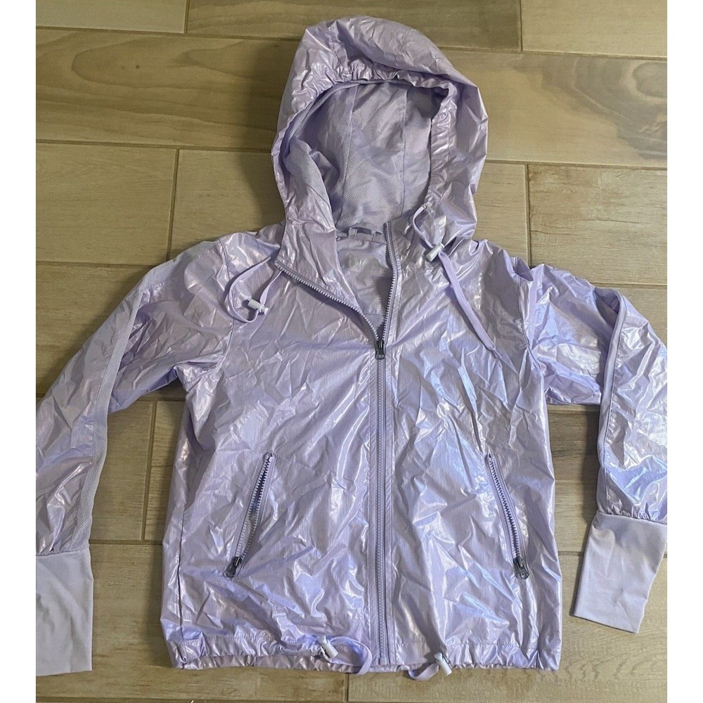 Zyia Active Bomber Jacket Lilac Shine Full Zip Windbreaker Size Small